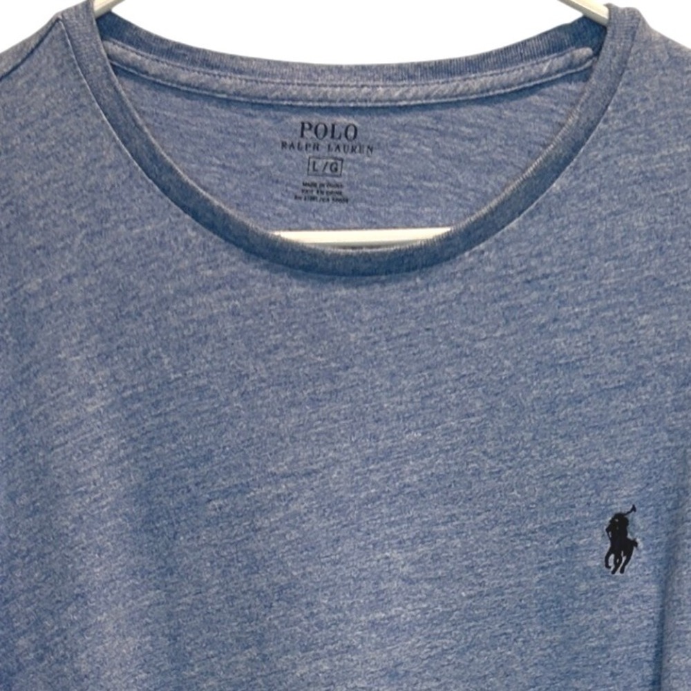 Polo Ralph Lauren Men's Long Sleeve Large T-Shirt Blue Heather‎ Casual Top